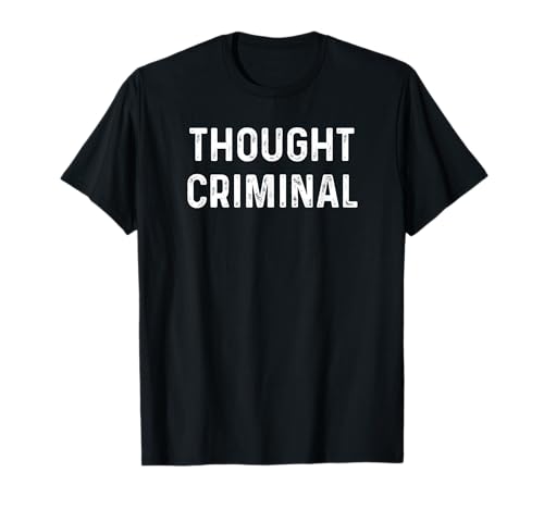 Liberty Swag Thought Criminal Libertarian Ancap Conservative Liberty T-Shirt - Black, Unisex Adult, Short Sleeve, Classic Fit, Small